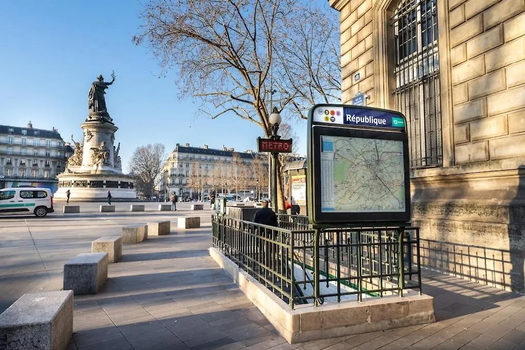 巴黎Lumineux. Studio Republique/Bastille, Marais公寓